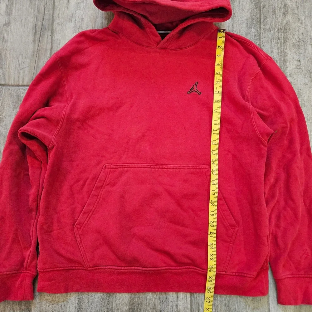 Jordan Hoodie Mens Size L Red Jumpman Fleece Pullover Sweatshirt Sportswear